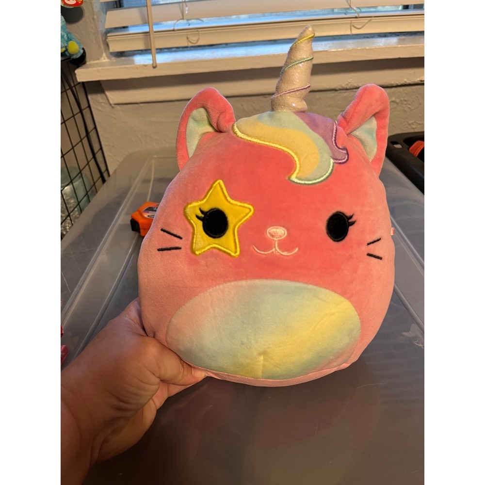 Squishmallows 8 Inch Sienna the Caticorn Star Eye Rainbow Plush Toy Kellytoy